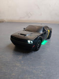 1:24 Scale Matte Black Muscle Car Toy with LED Headlights, Music & Pull Back Action | Die-Cast Model Car for Kids & Collectors